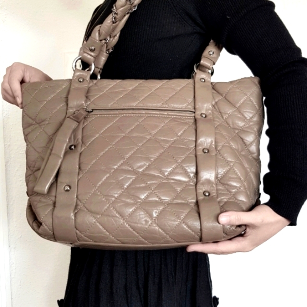 CHANEL taupe tote